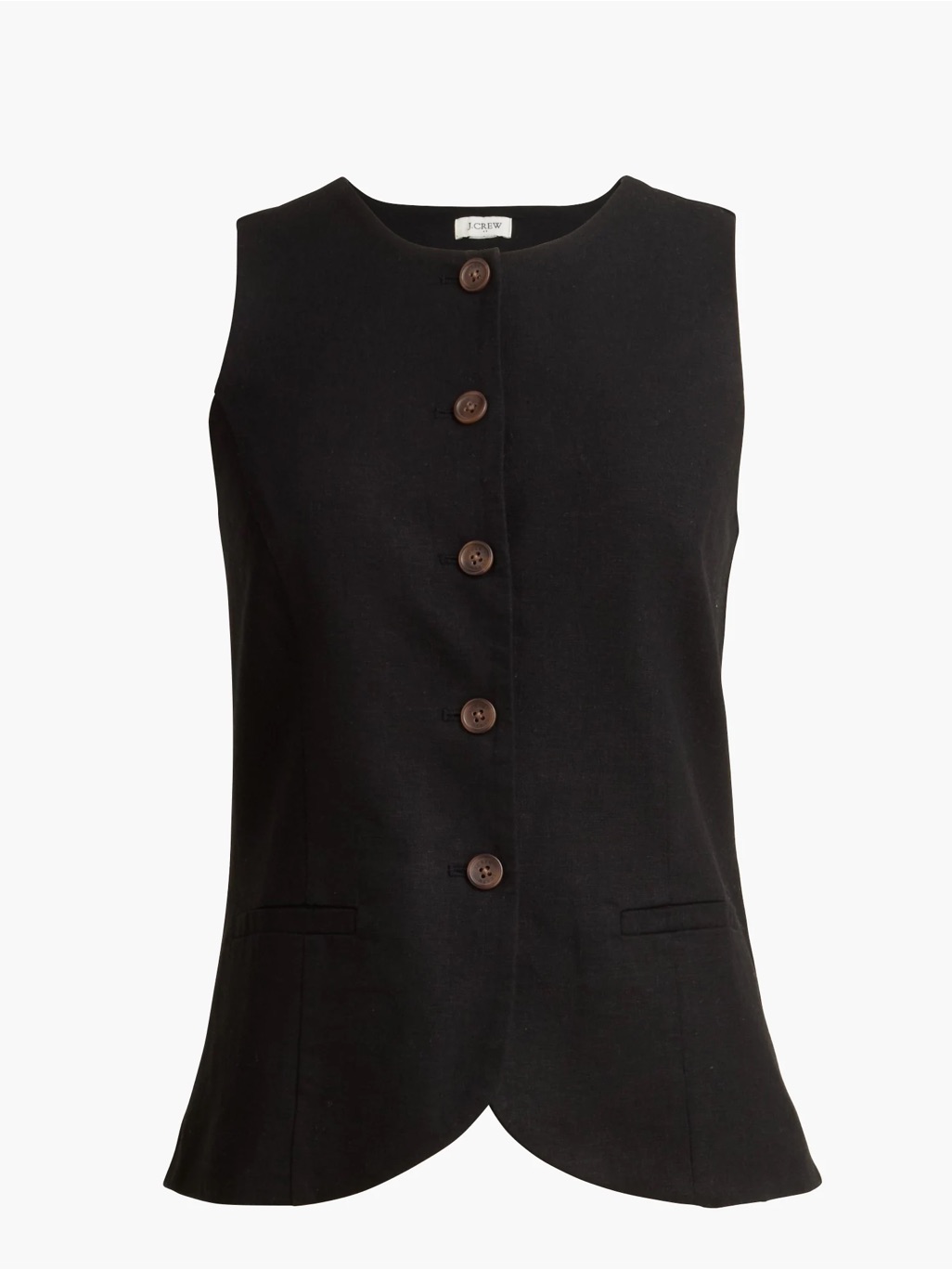 J. Crew Factory Women’s Linen-Blend Button-Front Vest